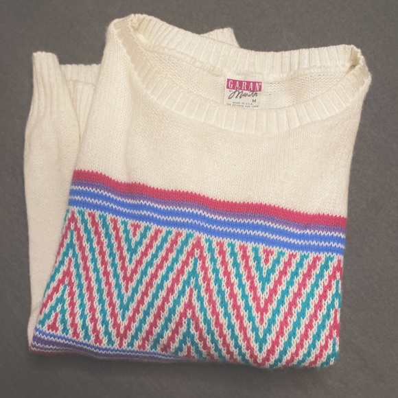 Vintage 80s S/S Colorful Chevron Knit Sweater - Picture 5 of 6